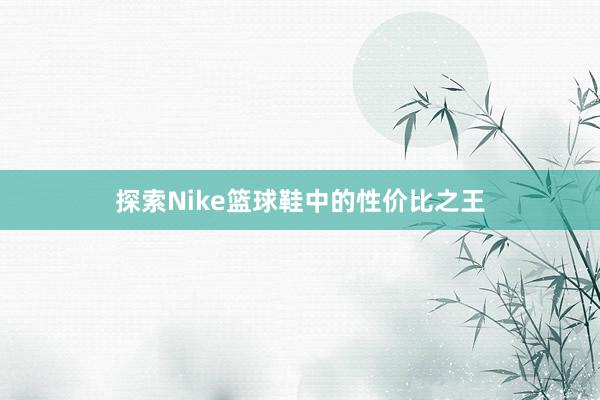 探索Nike篮球鞋中的性价比之王